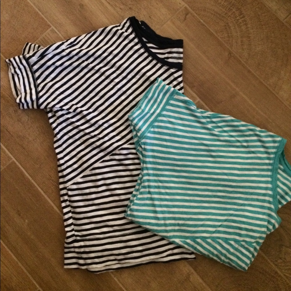 Bundle of 2 striped dolman sleeve tees