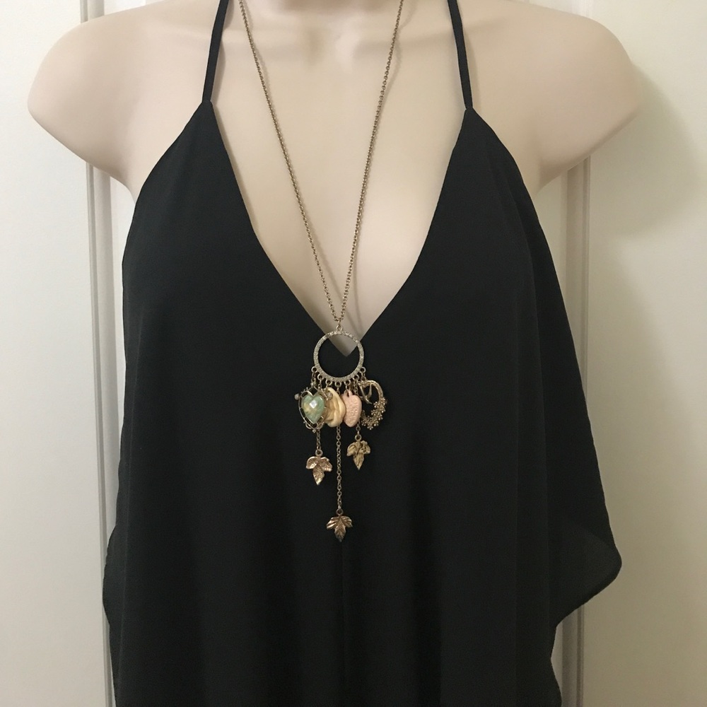 Multi Heart Embellished Statement Necklace