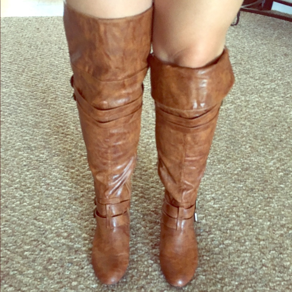 Knee high brown boots