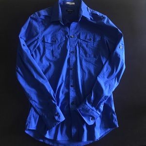 Express men's royal blue button down