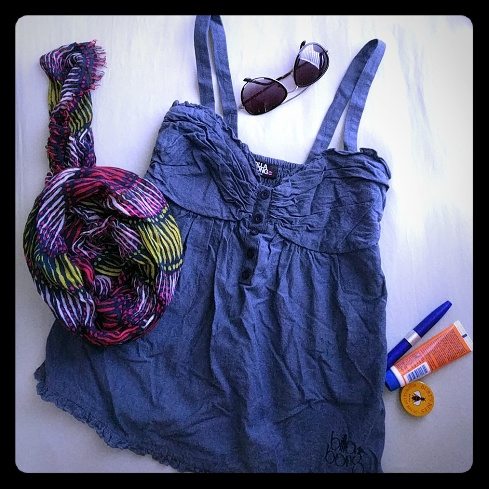 Billabong blue chambray tank