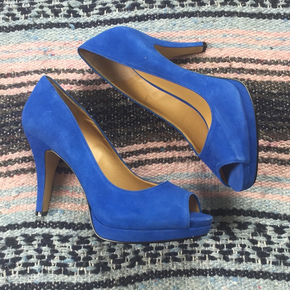 Nine West Electric Blue Open-Toes High Heels