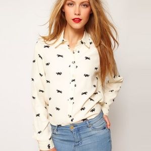 Skunk print blouse