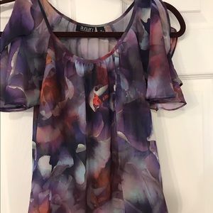 Peek a boo shoulder sheer blouse. PS