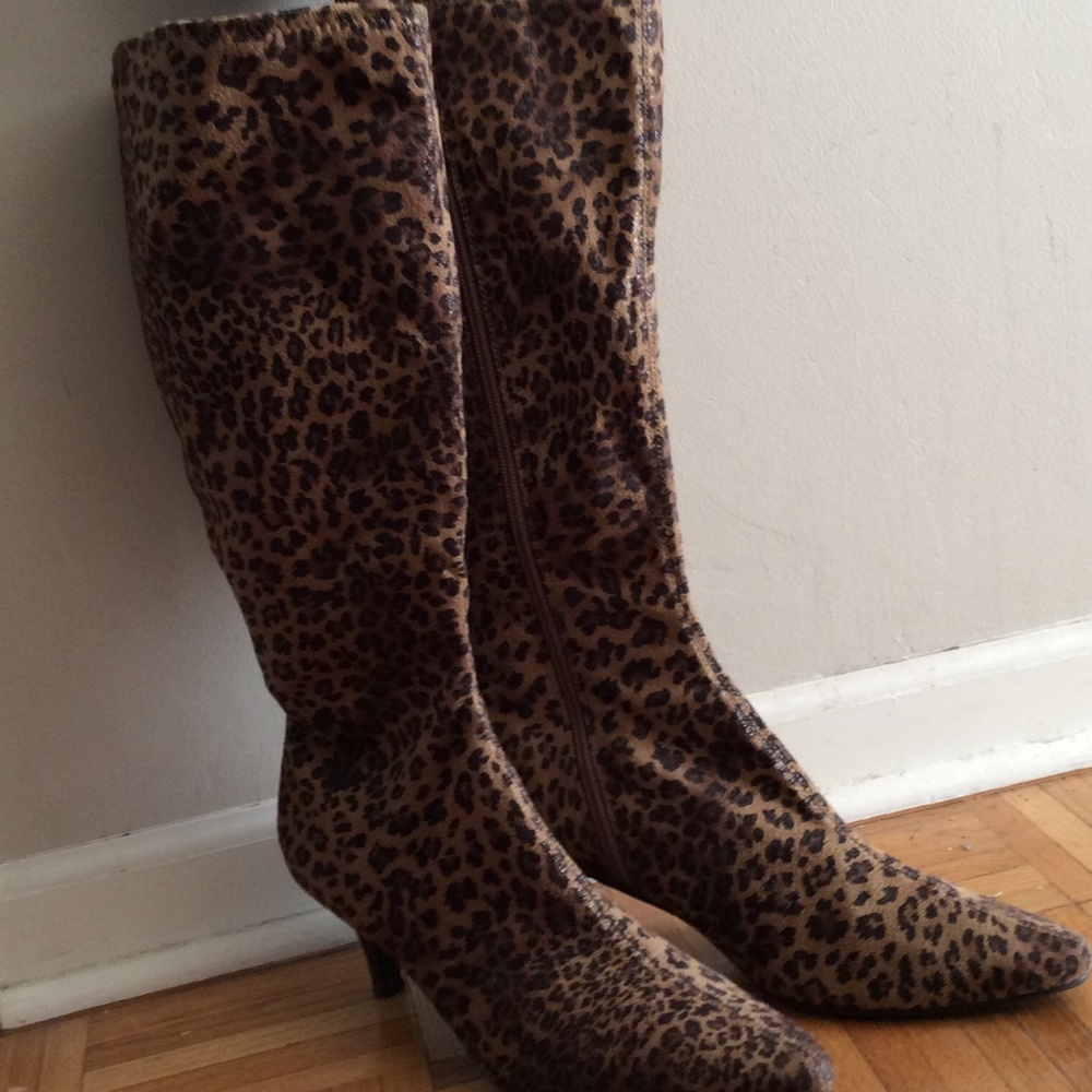 Leopard print boots