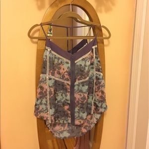 urban outfitters watercolor floral zippered tank