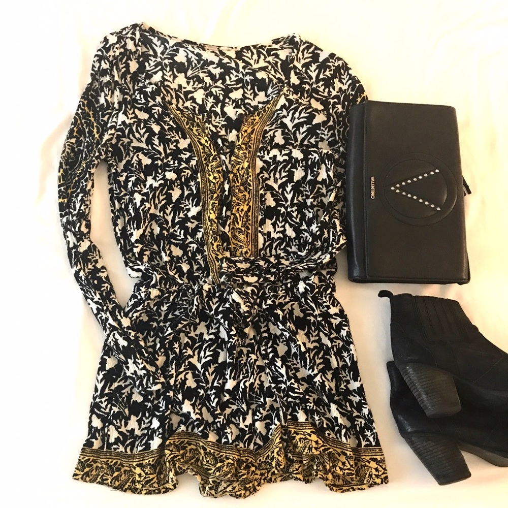 Free People Resort XS Patterned Romper