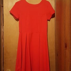 Structured Red Midi Dress