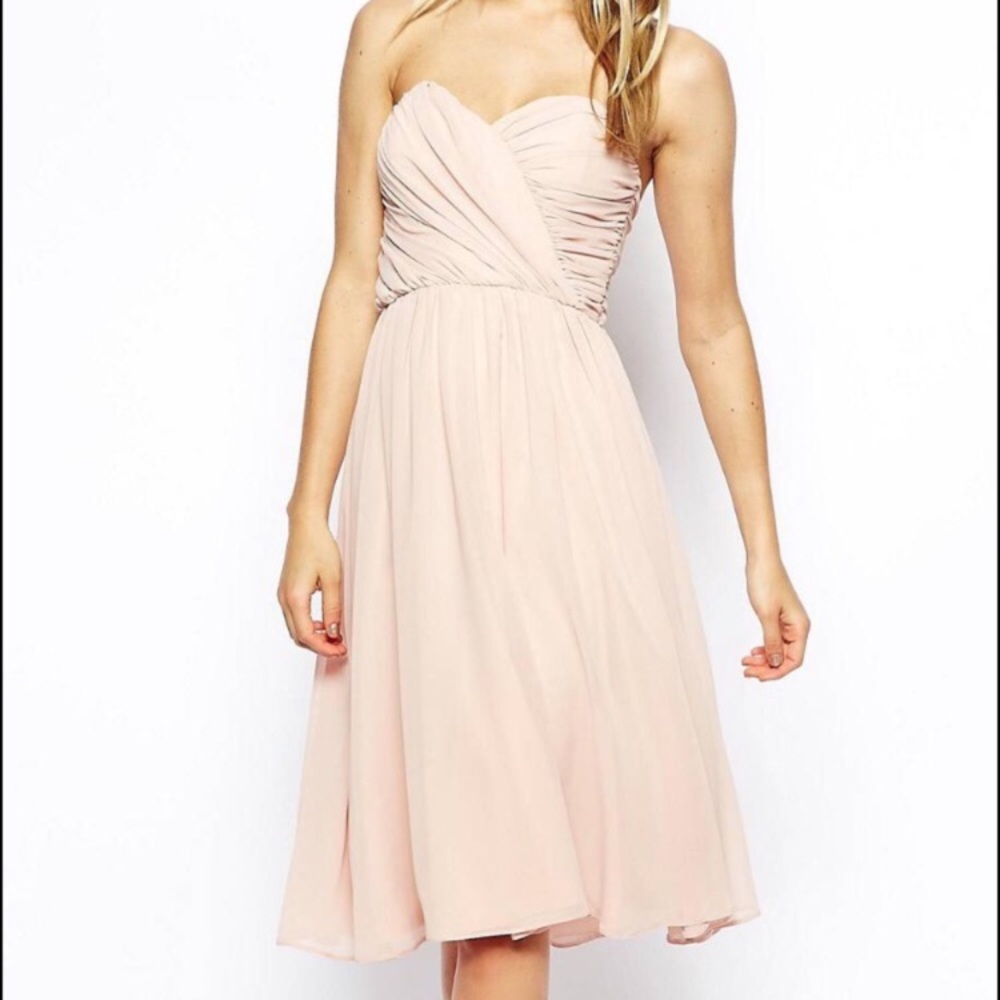 ASOS Blush Strapless Dress. Size 8.