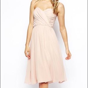 ASOS Blush Strapless Dress. Size 8.