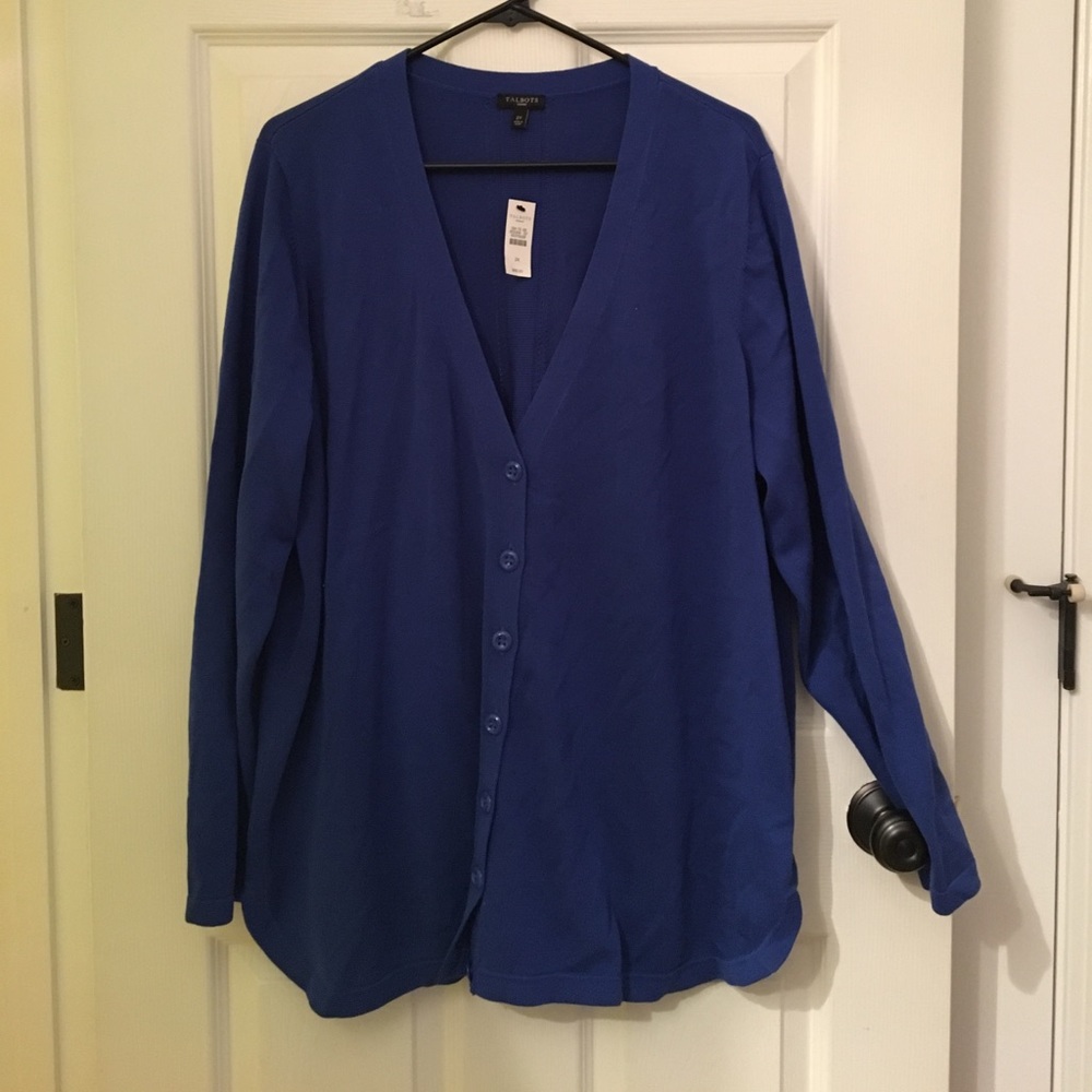 Talbots 2x boyfriend cardigan sweater NWT