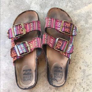 Multicolored Billabong sandals