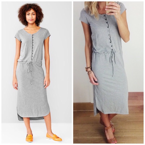 GAP Dresses & Skirts - NWT Gap Grey Drawstring Henley Dress