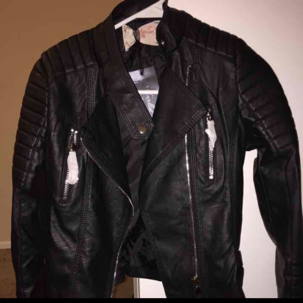Black leather jacket