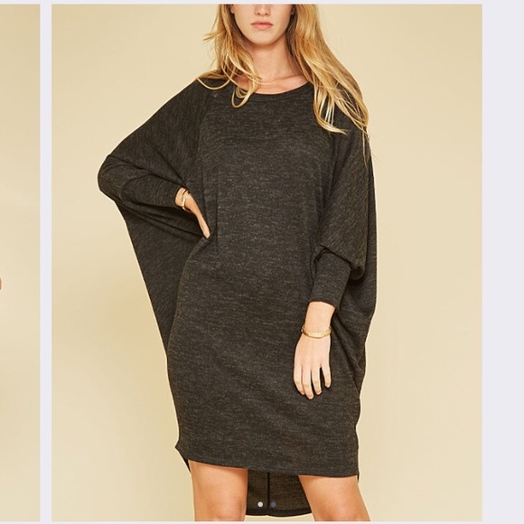 Love In Dresses - Dolman Shift Dress in Charcoal Gray Love In Dresses - Dolman Shift Dress in Charcoal Gray