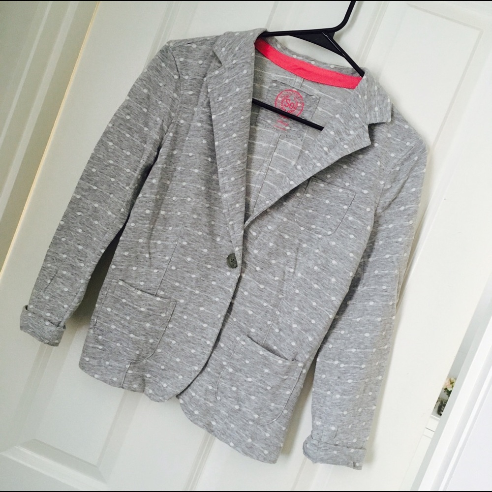 Light grey with white polka dot Blazer