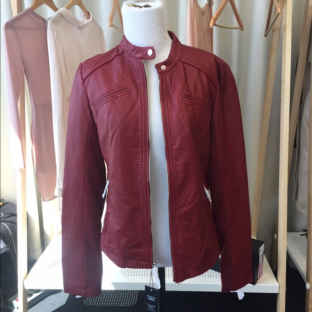 Red leather jacket