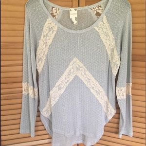 South Moon Under Blu Pepper Laced Sweater