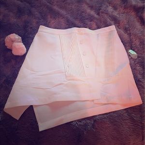 Asymmetrical White Mini Skirt