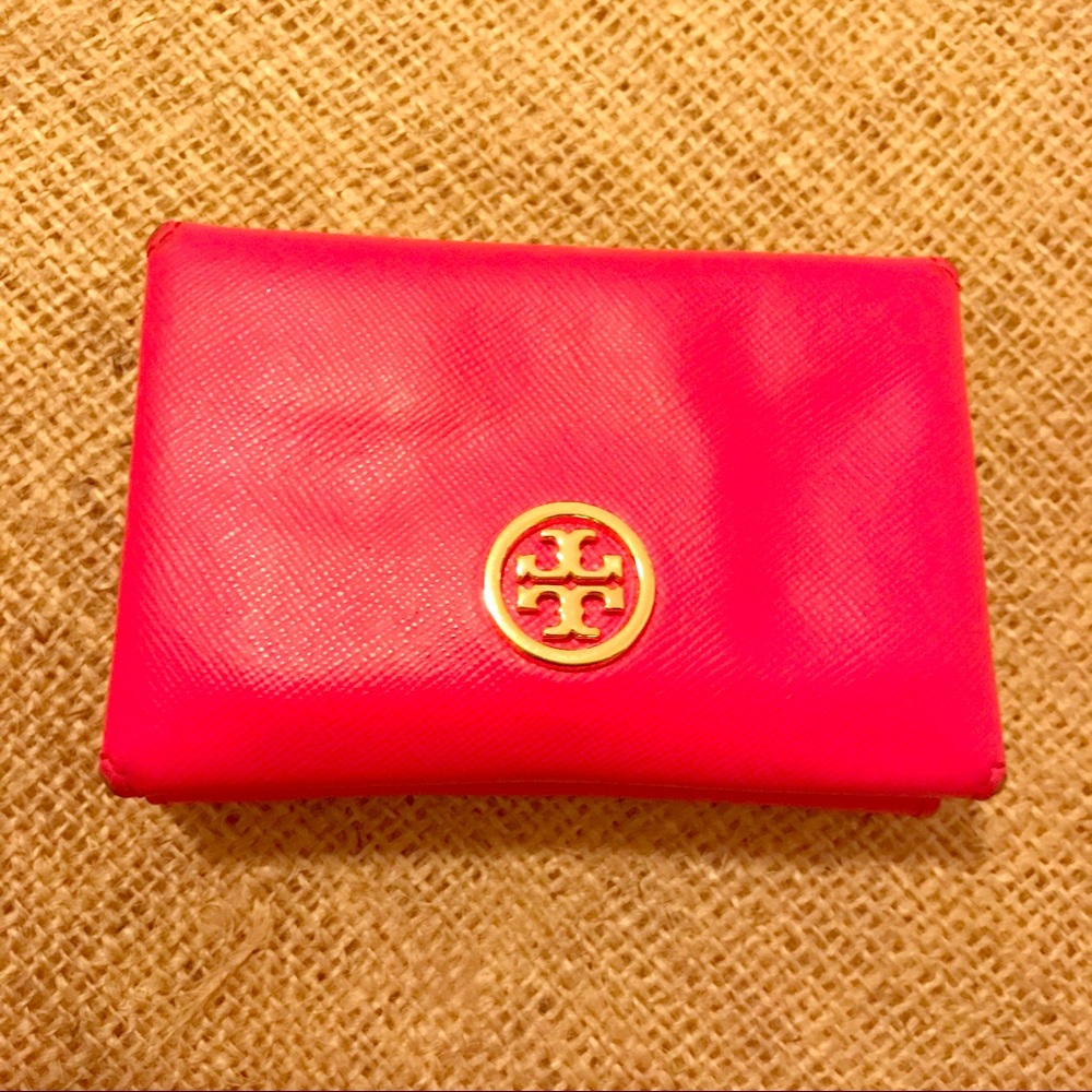 Tory Burch Red Leather Mini Wallet/Card Case