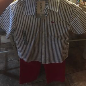 Carter's toolset boys red/white blue outfit