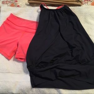 Lululemon shorts and top with built in bra