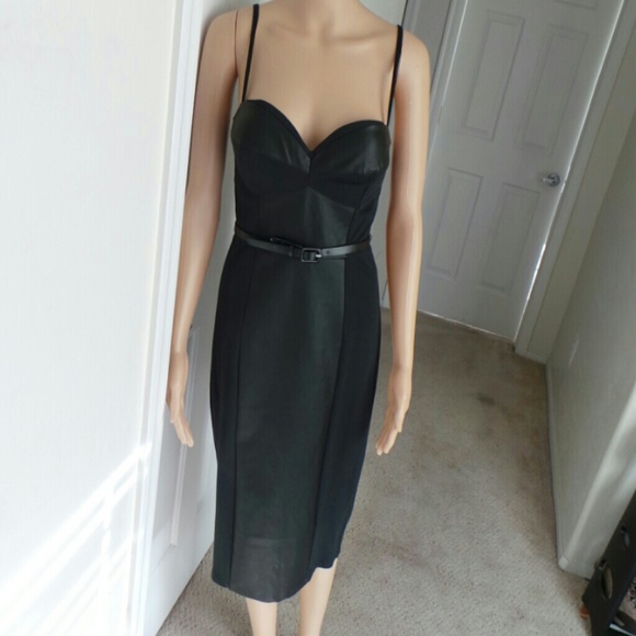 venus Dresses & Skirts - Venus midi black dress with belt