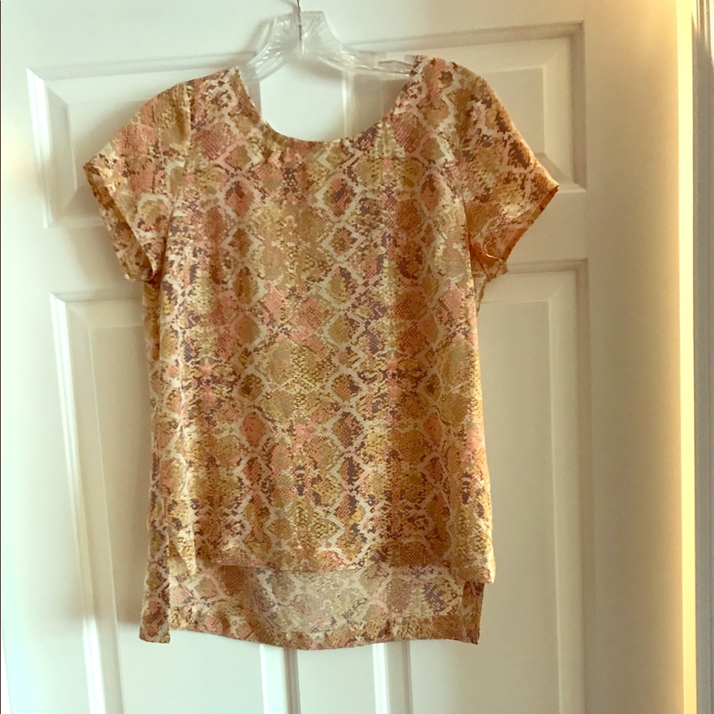 Snake skin patterned short sleeved shirt