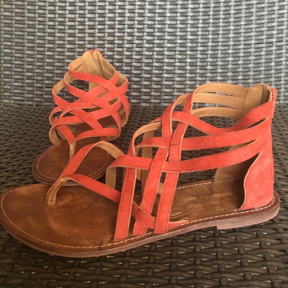 Red Suede Sandals