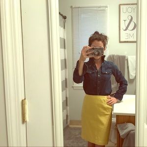 Banana Republic Factory Yellow Pencil Skirt
