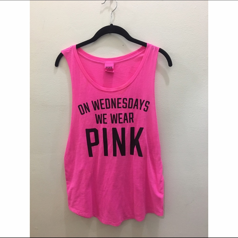 VS PINK ON WEDNESDAYS WE WEAR PINK TANK - XS