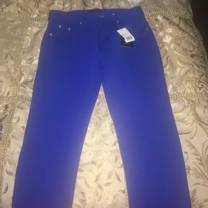 These are a pair of royal blue jeggings