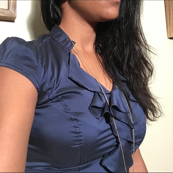 Express Ruffle Blouse - Blue - Picture 4 of 4