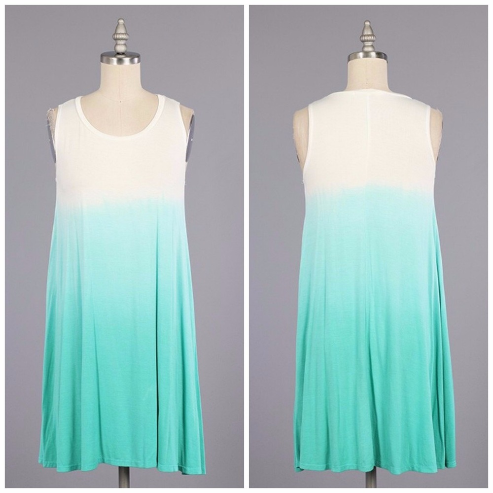 Tie Dye aqua dress
