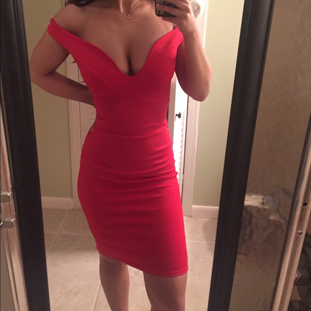 Red formal dress