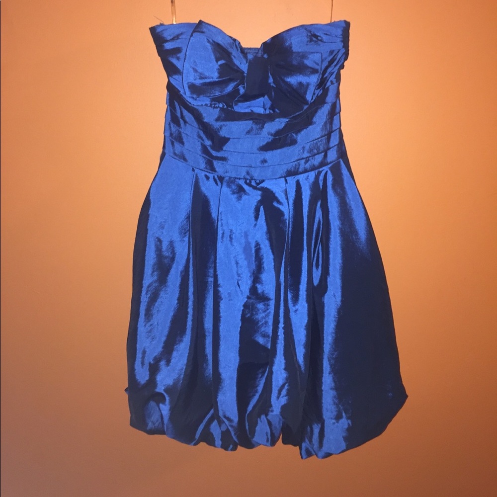 Blue satin dress
