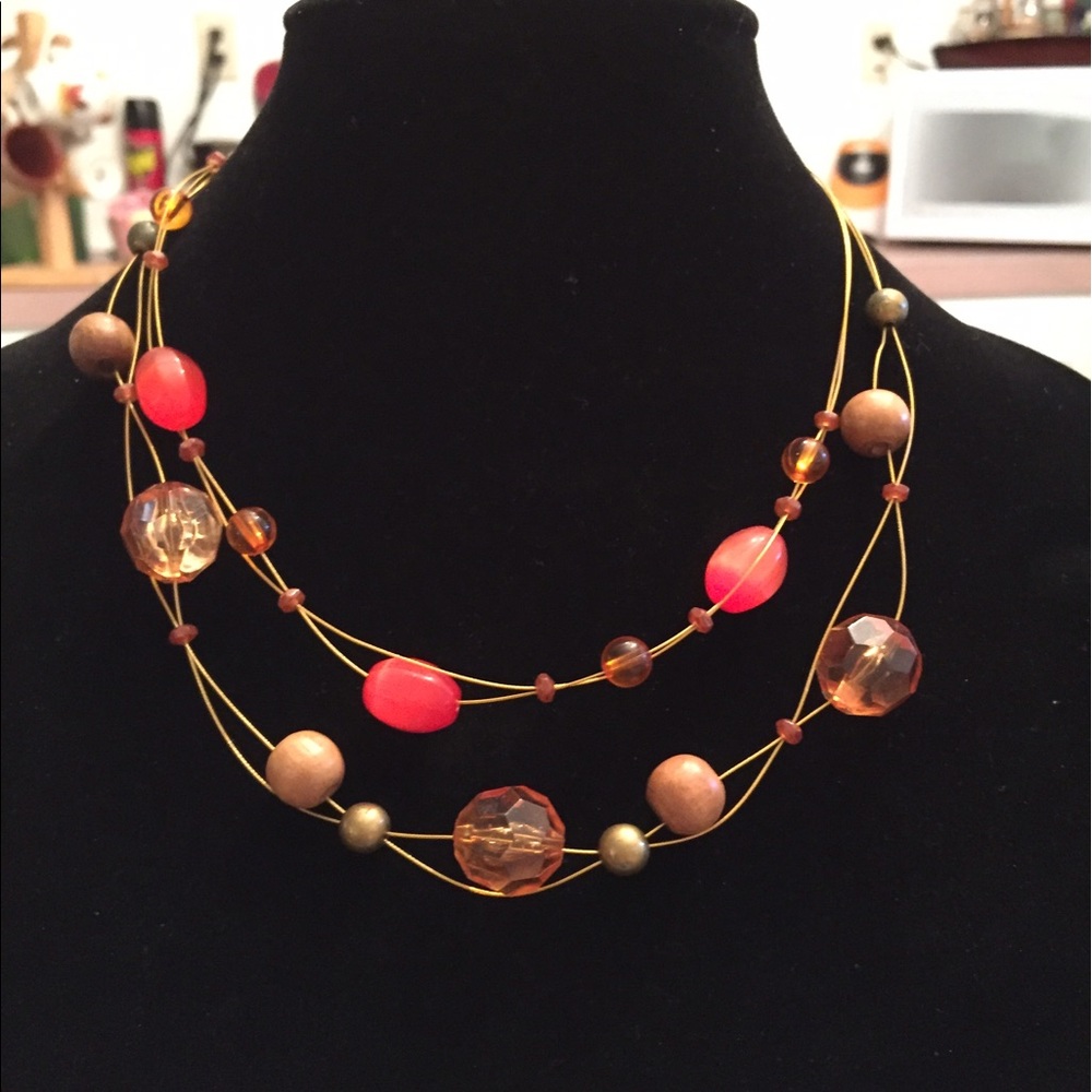 Orange costume necklace