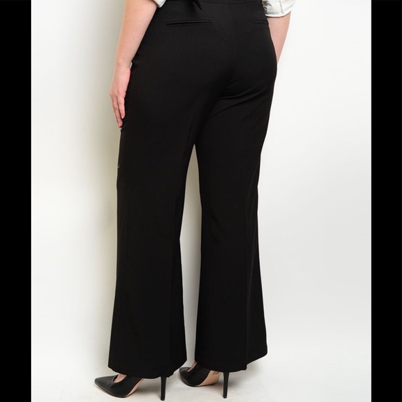 NEW Black Dress Pants Belt Attached Sizes 1X 2X - Picture 5 of 5
