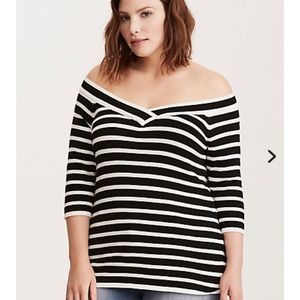 Torrid Off the Shoulder Striped Top *NEW WITH TAGS