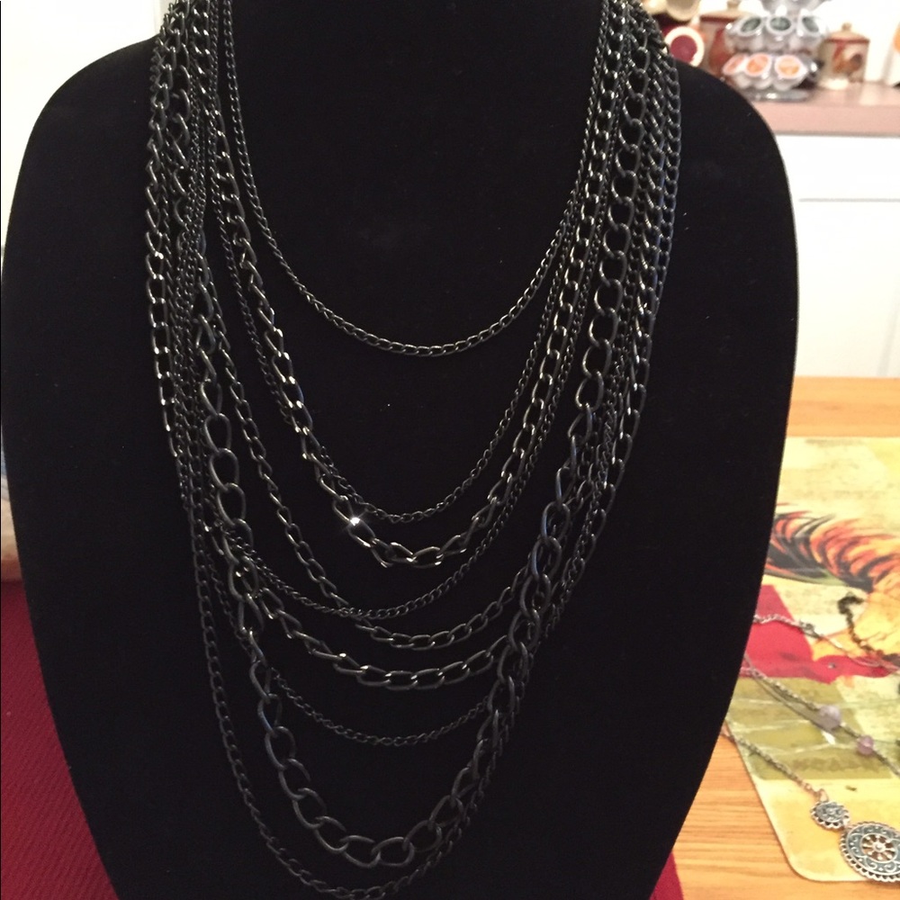 Black costume necklace
