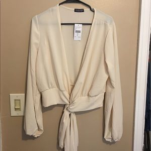 Ivory Wrap Around Blouse