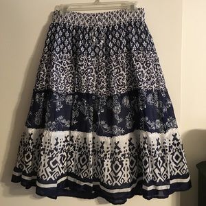 Blue and white skirt