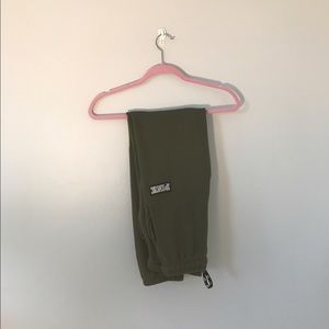 olive green pink sweatpants