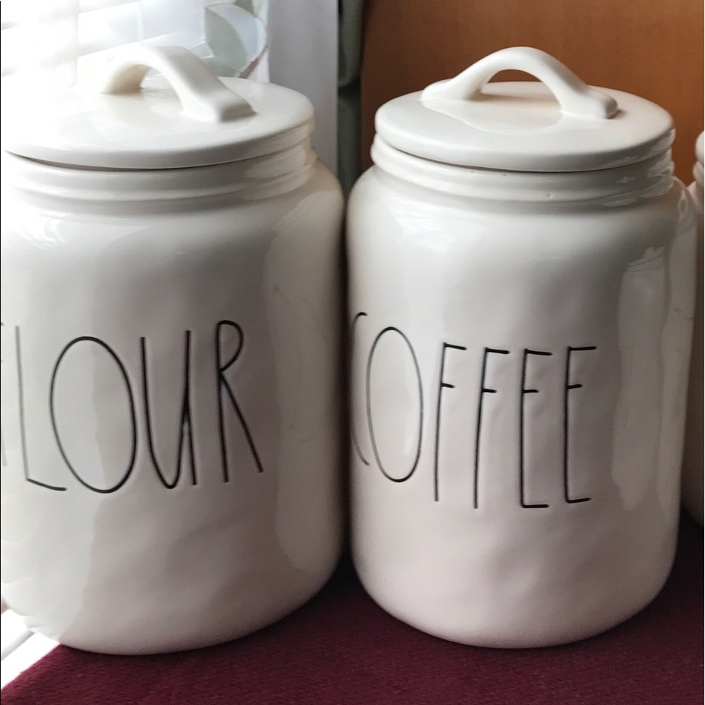 Rae Dunn flour and coffee Canisters