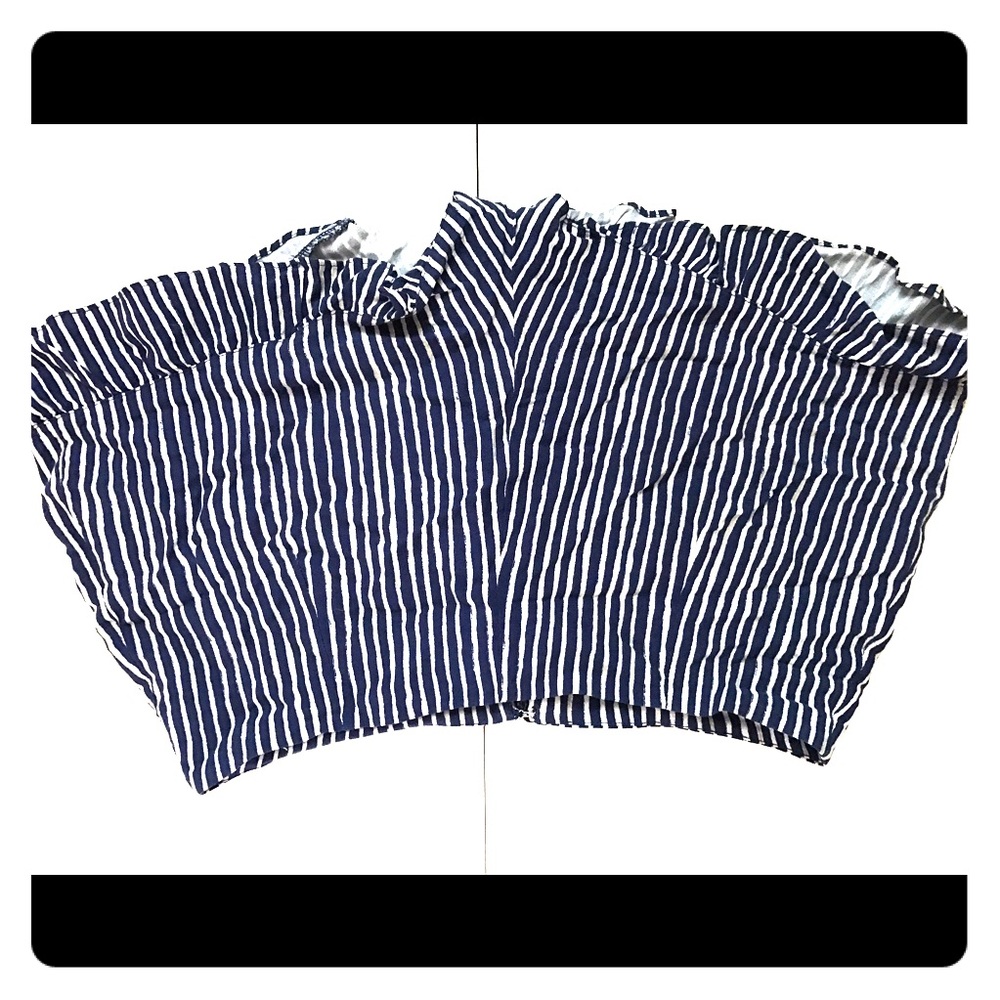 Blue and White Striped Shorts