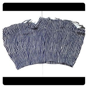Blue and White Striped Shorts