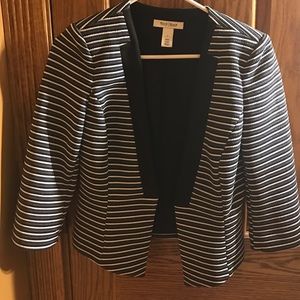 White House Black Market Navy Stripped Blazer