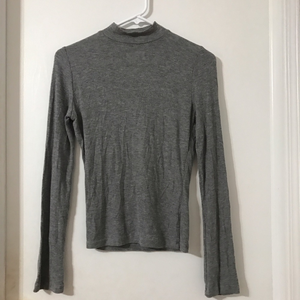 BRANDY MOCKNECK GRAY TANK