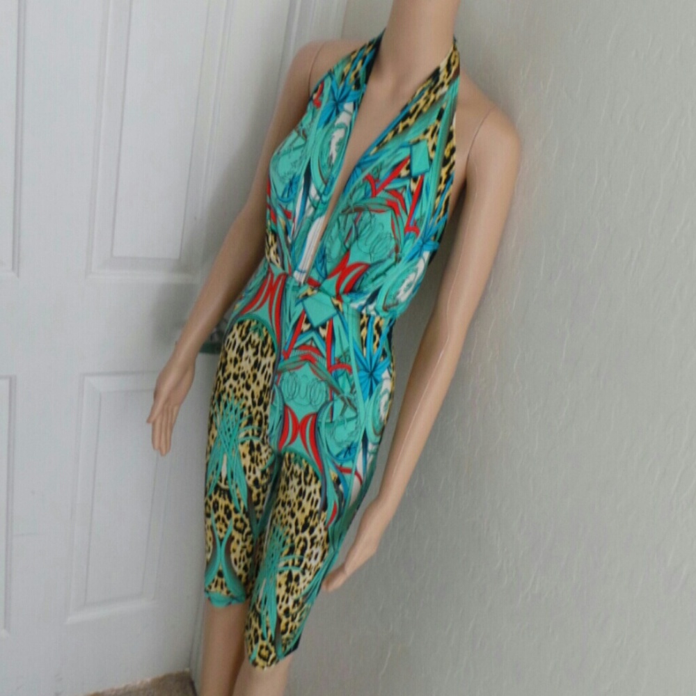 Colorful capris jumpsuit