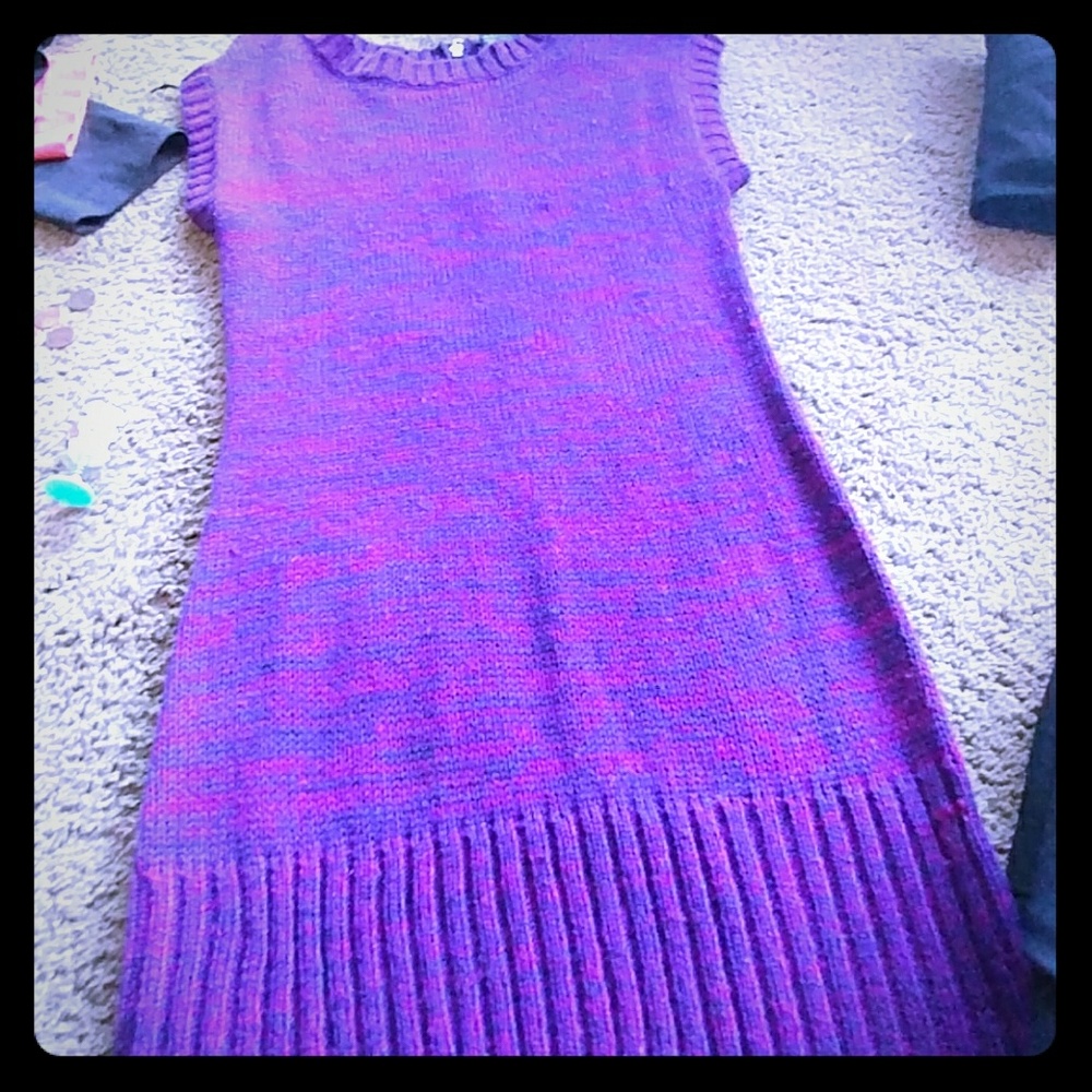 Purple knit dress
